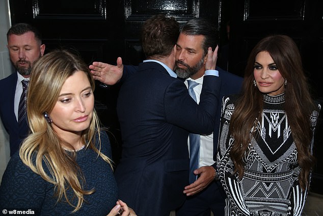 Valance (left) and Donald Trump Jr (centre right) at a Trump fundraiser in London in June 2024