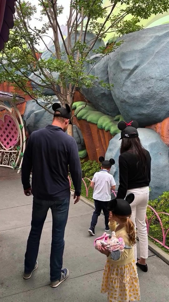Prince Harry, Meghan Markle, and their children at Disneyland.