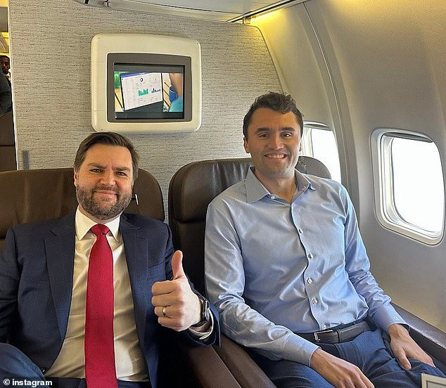 The killing of Mr Kirk, pictured with US vice president JD Vance, prompted police to review their security measures ahead of President Trump's state visit this week