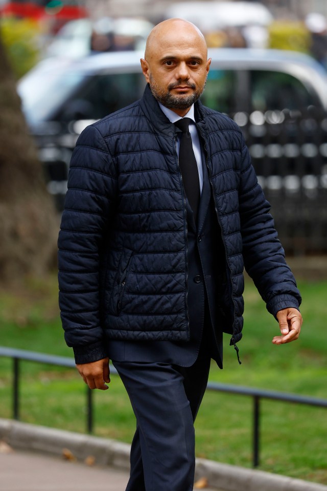 Sajid Javid arriving at Westminster Abbey.