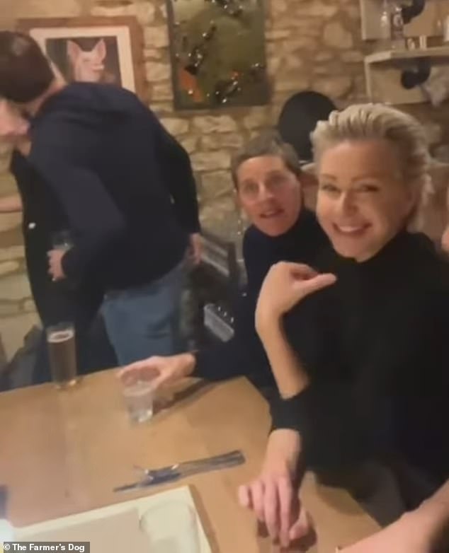 Ellen and her wife have taken to British life - dining out at Jeremy Clarkson's pub, The Farmer's Dog, which is close to the farmhouse
