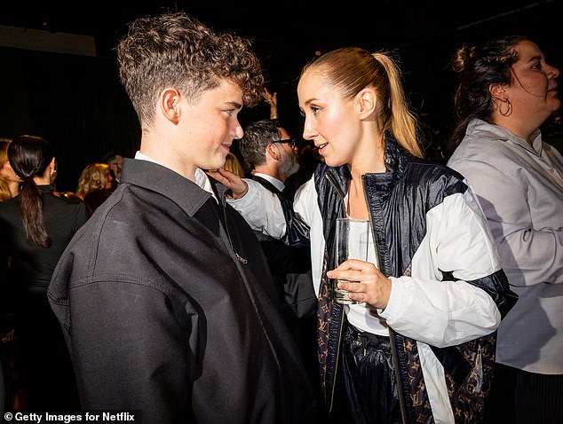 Owen Cooper and Adolescence co-star Erin Doherty attend Netflix's 2025 Emmy Celebration at NYA WEST on September 14, 2025 in Hollywood, California