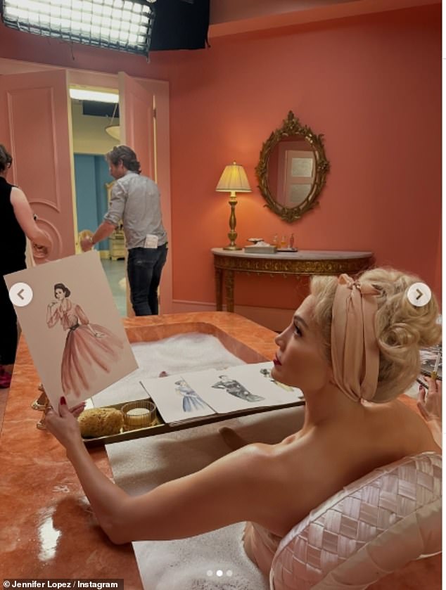 J.Lo - who stars as Ingrid Luna and Aurora in the musical thriller - was almost unrecognisable, as she took to her Instagram to reveal some behind-the-scenes photos from the set