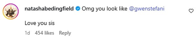 And even JLo's famous friends admitted they'd had the same thought, with fellow singer Natasha Bedingfield commenting: 'Omg you look like @gwenstefani Love you sis'