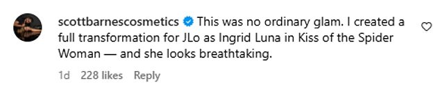 While the makeup artist who worked on the look for Jennifer also took to the comments to explain that it was 'no ordinary glam'