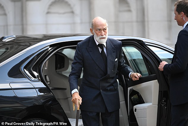 Prince Michael of Kent arrives at Westminster Cathedral in central London