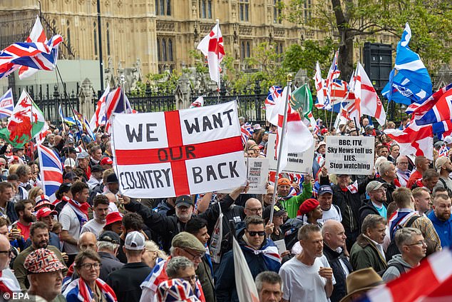 The ITV presenter made her comments after Saturday saw the largest right-wing demonstration in British history (pictured)