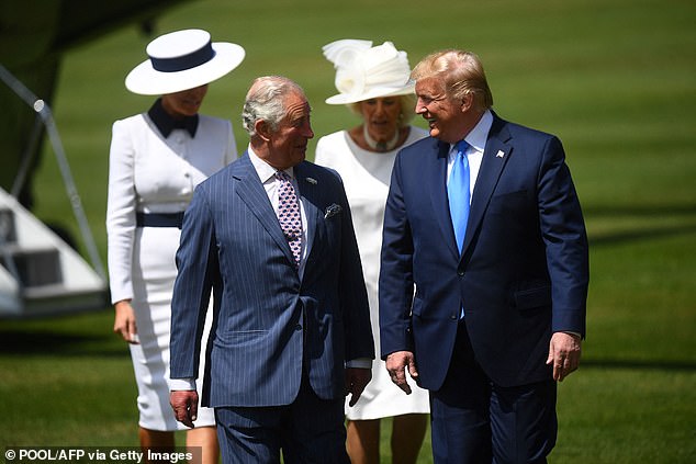 King Charles and Camilla with President Trump and Melania during their first State Visit in 2019