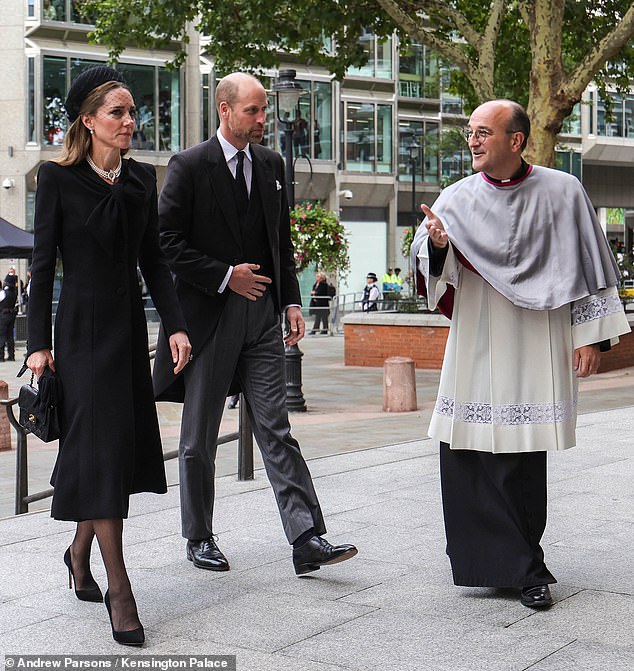 The Prince and Princess of Wales were also in attendance for the funeral at Westminster Cathedral today