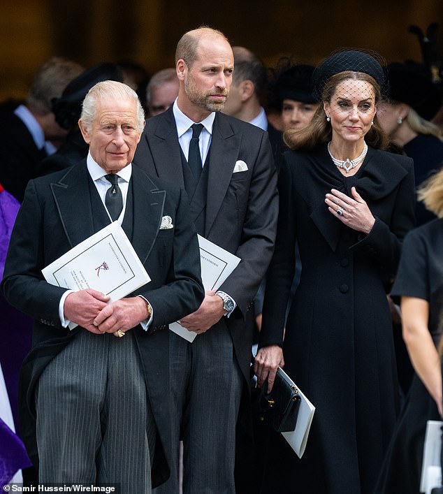 Pictured: King Charles was among the royals, alongside Prince William and the Princess of Wales