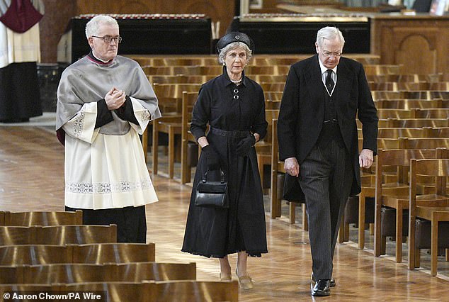 Prince Richard, Duke of Gloucester and Birgitte, Duchess of Gloucester pictured together for the funeral today
