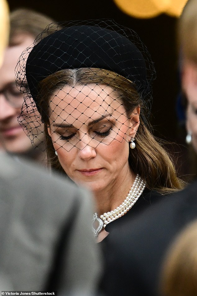 The 43-year-old princess appears to be lost in thought after the memorial service concluded