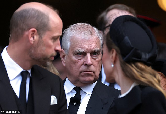 In a seemingly tense moment, Kate turned around to speak to Prince Andrew as her husband, Prince William watched on