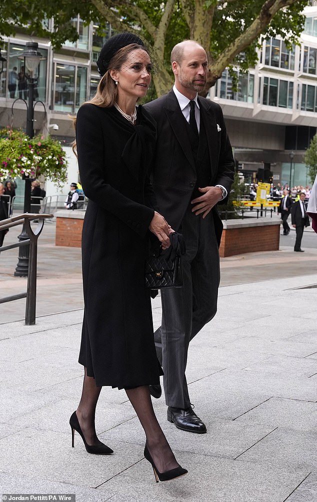 Kate, 43, remembered the Duchess, who became the oldest living member of the Royal Family when Queen Elizabeth II died in 2022, alongside other members of the Royal Family today
