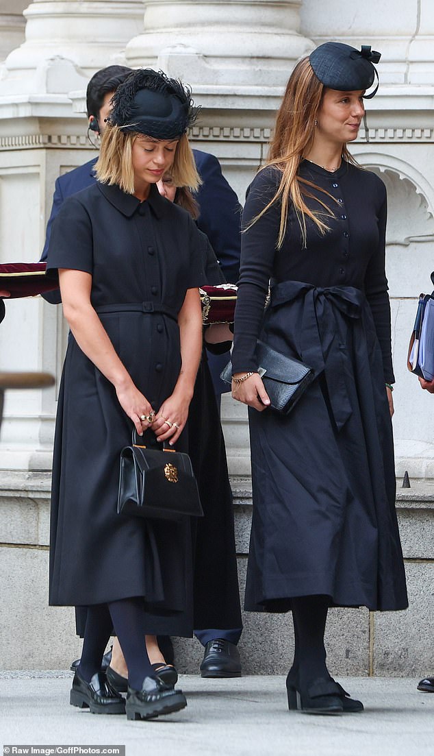 Lady Amelia Windsor and Lady Marina Windsor arrived at Westminster Cathedral ahead of the funeral
