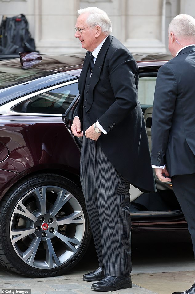 Prince Richard, Duke of Gloucester, attended the Duchess of Kent's funeral on Tuesday afternoon