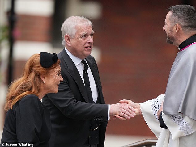 Prince Andrew and Fergie enter Westminster Cathedral