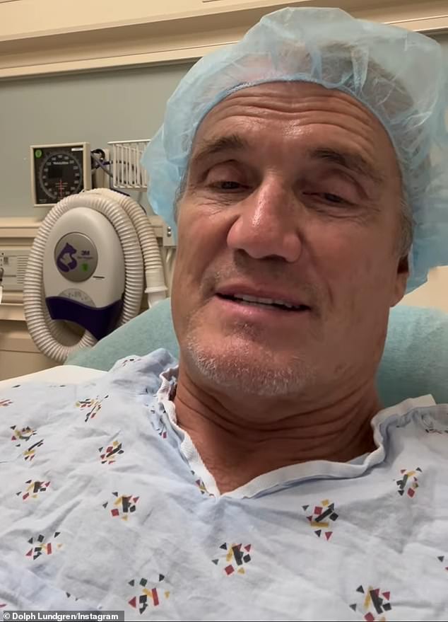 He spoke to a camera in the hospital following an operation, saying surgeons 'took out one tumor, then they took out another two they found and another three small ones'