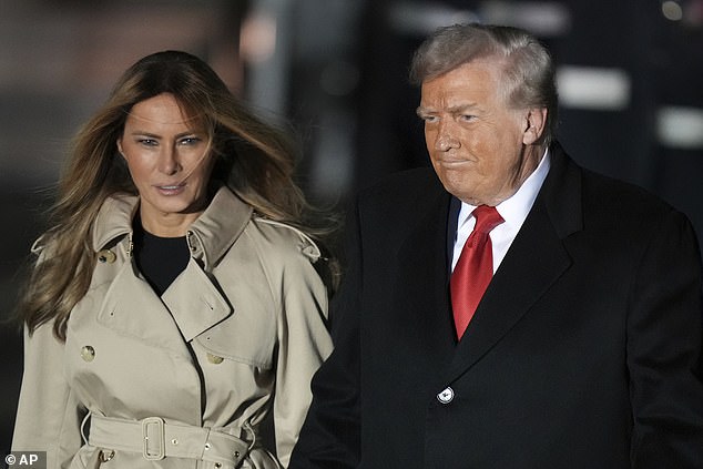 Trump and Melania arrive at Stansted Airport before being whisked away on Marine One