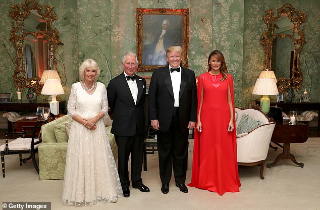US President Donald Trump and First Lady Melania Trump will meet King Charles and Queen Camilla during their state visit this week (they are all pictured here in 2019)