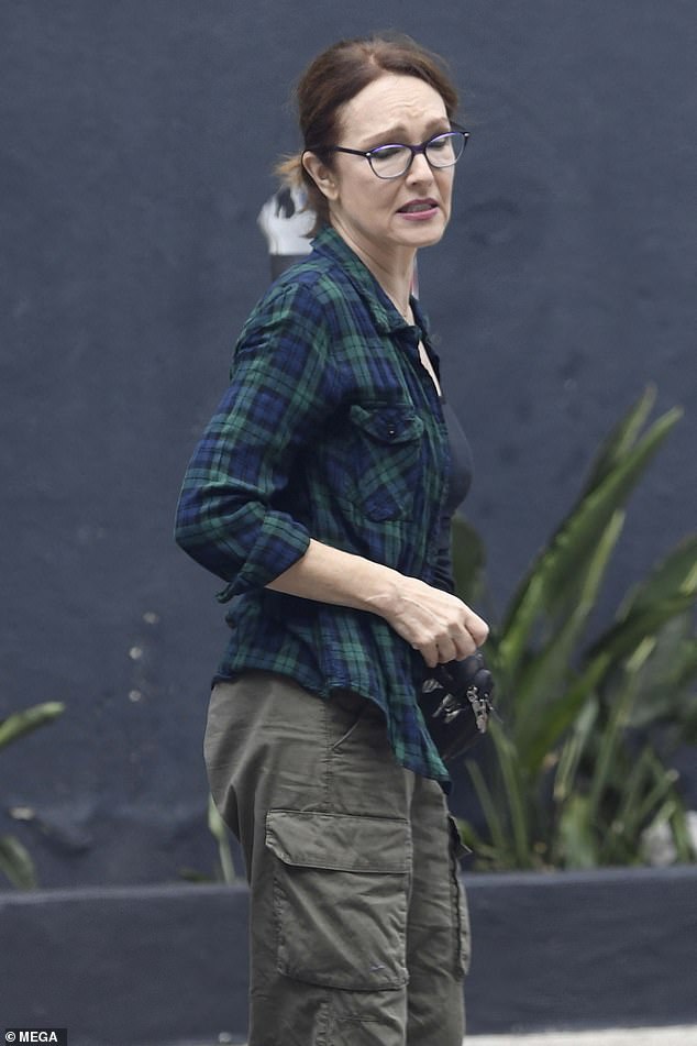 The 63-year-old actress ¿ who won hearts as Casey on the sitcom Wings from 1994 to 1997 ¿ looked effortlessly stunning even in a laid-back look of a plaid shirt, black tank, and cargo pants