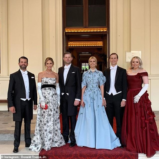Stephanie Grisham wrote that Melania's chief-of-staff feared that the Trumps were going to 'look like the Beverly Hillbillies' when all the adult children wanted to attend the 2019 royal state dinner. Donald Trump Jr., Lara, Eric, Ivanka, Jared Kushner and Tiffany all attended