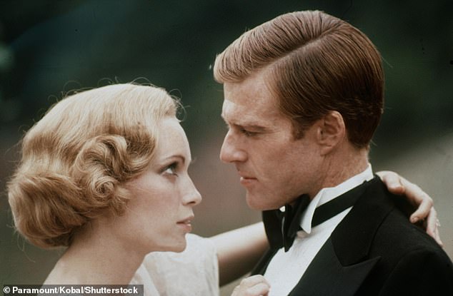 Redford with Mia Farrow in the 1974 box office hit The Great Gatsby