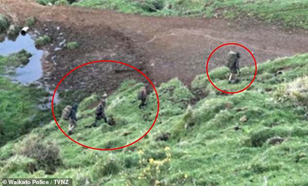 Tom Phillips spent almost four years in the wilderness with his children, Jayda, 12, Maverick, ten, and Ember, nine. Pictured are the group captured by hunters in October 2024