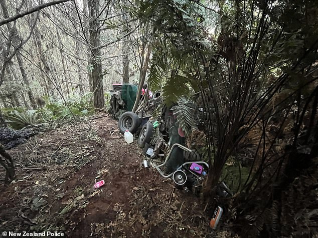 Photos of the campsite released by police show quad bikes with blankets draped over them, parked among the trees