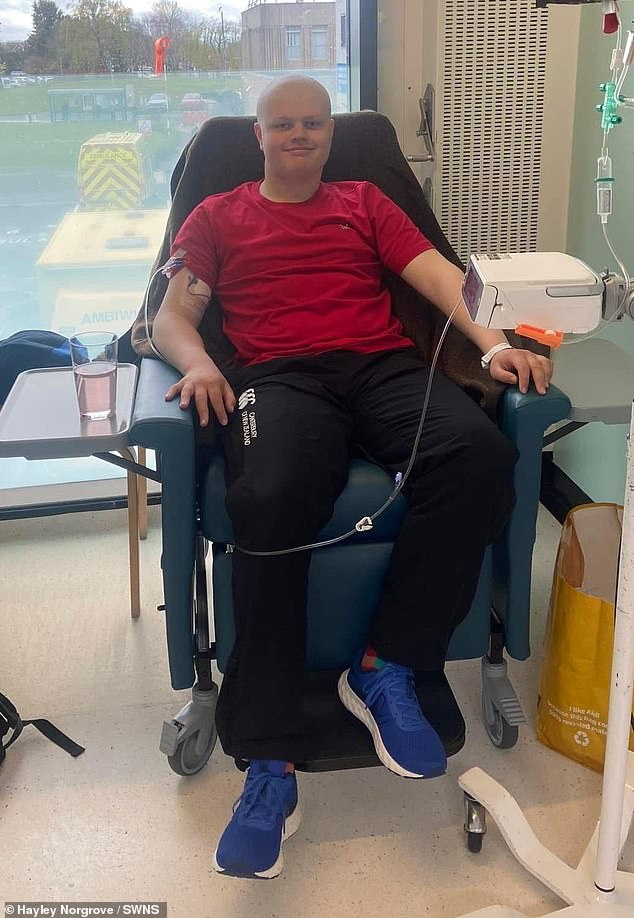 The diagnosis last January plunged Owen (above) into intensive rounds of chemotherapy