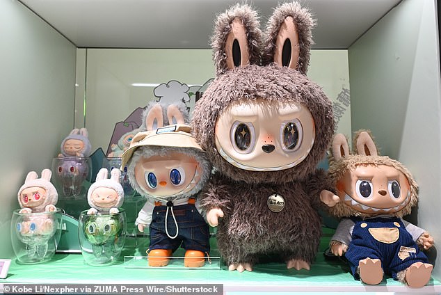 Legitimate Labubus (pictured) are sold by Pop Mart and have soared in popularity
