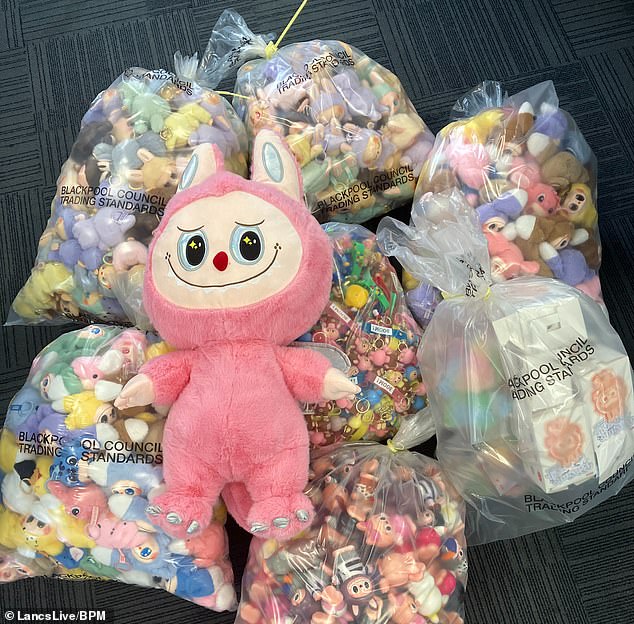 These counterfeit Labubu dolls were seized in Blackpool in July