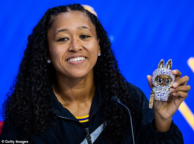 Japanese tennis ace Naomi Osaka collects bedazzled Labubus. She named one of them Billie Jean Bling and another Althea Glitterson (pictured)