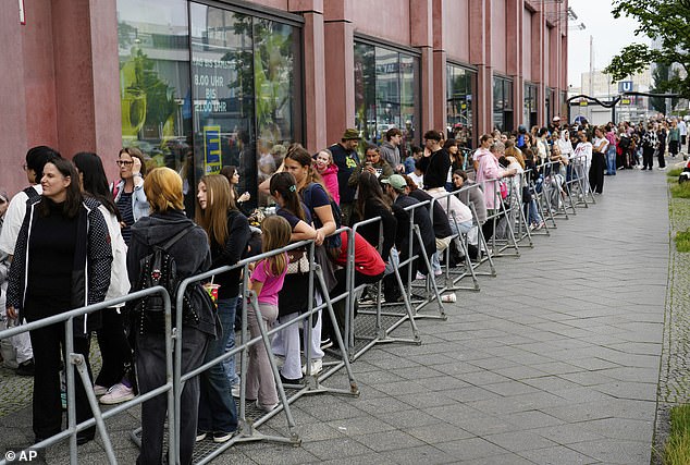 Berlin shoppers line up outside the country's first Labubu store for its grand opening in July