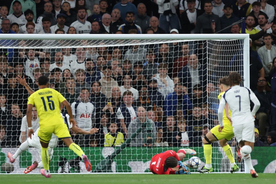 Villarreal's Luiz Junior scores an own goal during a soccer match.