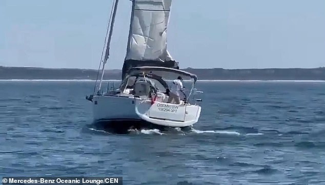 A yacht full of tourists was repeatedly rammed until it sank off the coast of Fonte da Telha beach on Saturday