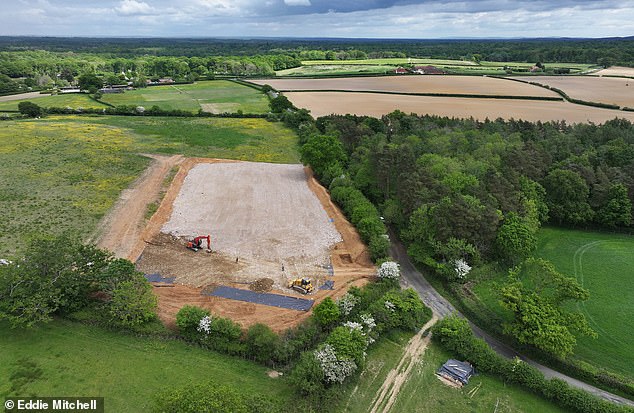 WEST SUSSEX: Aerial views show how the fields were destroyed near Blind Lane, Petworth