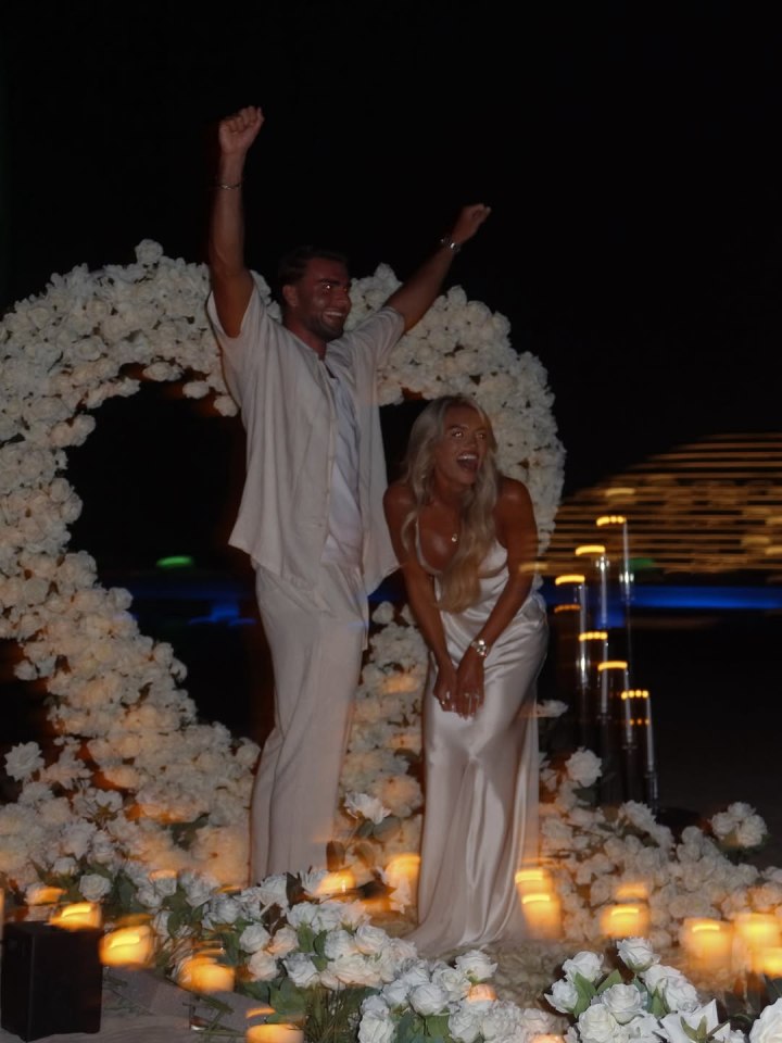 Molly Smith and Tom Clare celebrating their engagement.