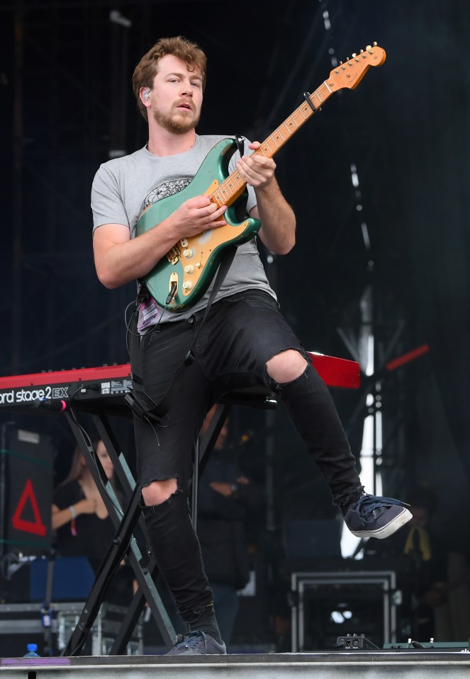 James Bourne of Busted performing at the V Festival.