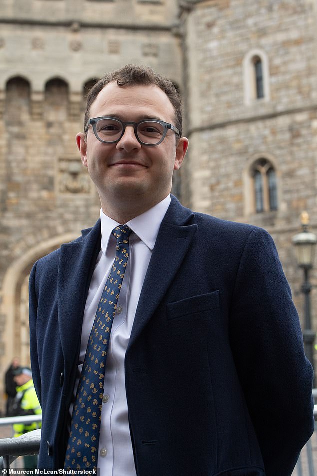 Jack Rankin, the MP for Windsor, stands outside Windsor Castle ahead of the state visit today