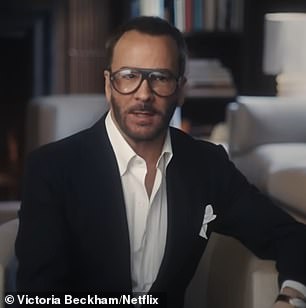 A first look trailer that featured interviews with her celebrity pals Tom Ford and Eva Longoria - however there was no sign of eldest son Brooklyn amid their family feud.