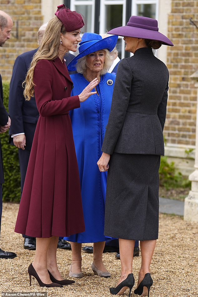 The Princess of Wales and First Lady Melania Trump speak in Windsor this afternoon