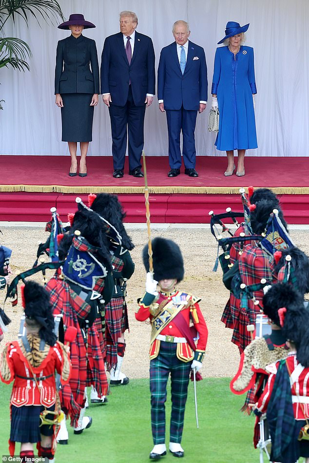 The state visit by the US President is taking place at Windsor Castle this afternoon