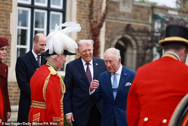 US President Donald Trump and King Charles III in Windsor today as the state visit begins