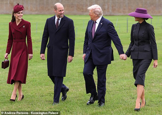 The Prince and Princess of Wales with President Donald Trump and First Lady Melania Trump