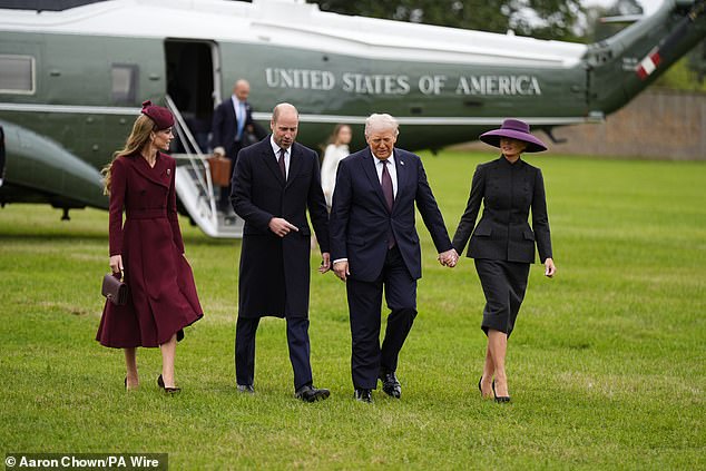 The Prince and Princess of Wales with President Donald Trump and First Lady Melania Trump
