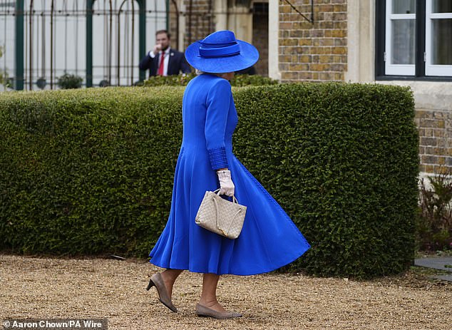Queen Camilla ahead of the arrival of US President Donald Trump in Windsor this afternoon