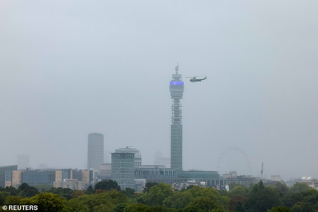 Marine Force One leaves the US ambassador's residence Winfield House in London today