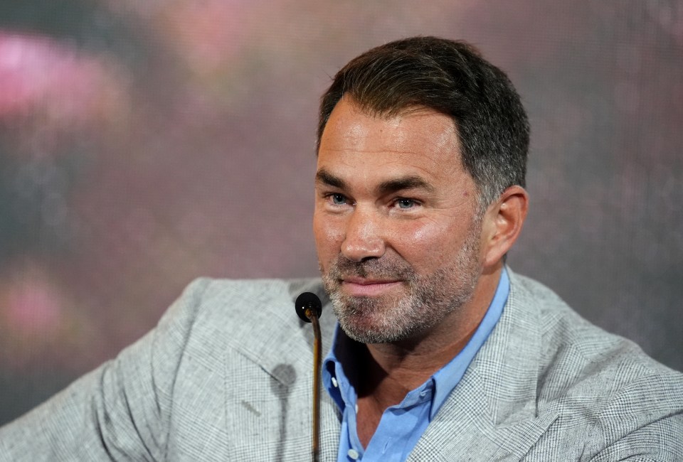 Promoter Eddie Hearn during a press conference.