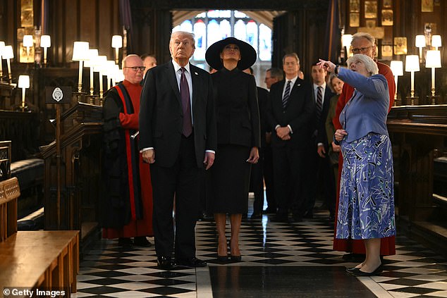Mr Trump earlier visited the chapel, and later the Queen's final resting place, which he described as a 'great honour'